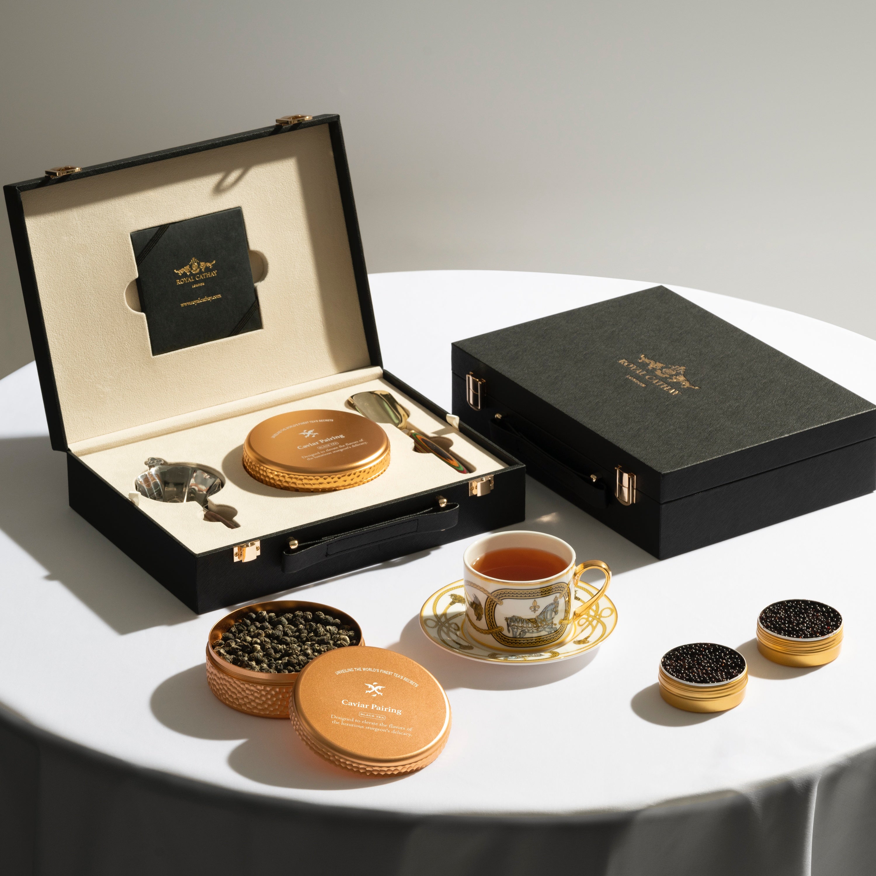 Royal Cathay Beluga caviar elegant packaging for luxury dining